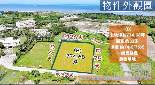 花蓮吉安｜臨路面寬方正悠閒來聽海浪聲農地 (二)