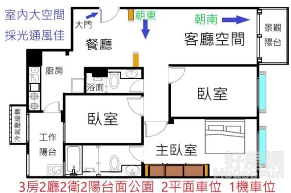 🔔看這裡！A案來襲惠宇宇山鄰面公園大三房雙平車