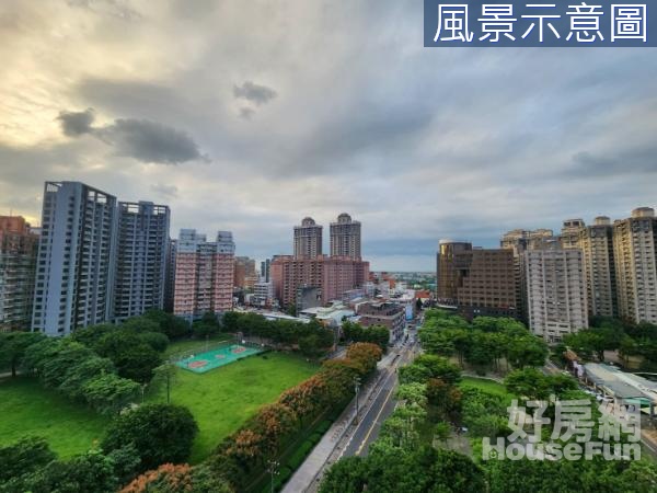 百川雲頂四房雙車位★公園景觀第一排永久視野