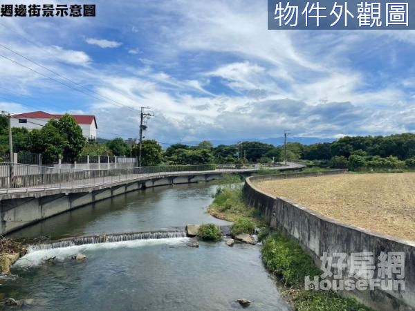 竹北高鐵依山傍水農村風光平坦農地